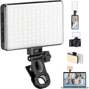 168 LED Selfie Light, Portable Clip-on Phone Light for iPhone iPad Camera Laptops, 3000mAh Rechargeable Video Conference Lighting, CRI 95+ 3 Light Modes for Selfie Makeup Vlog