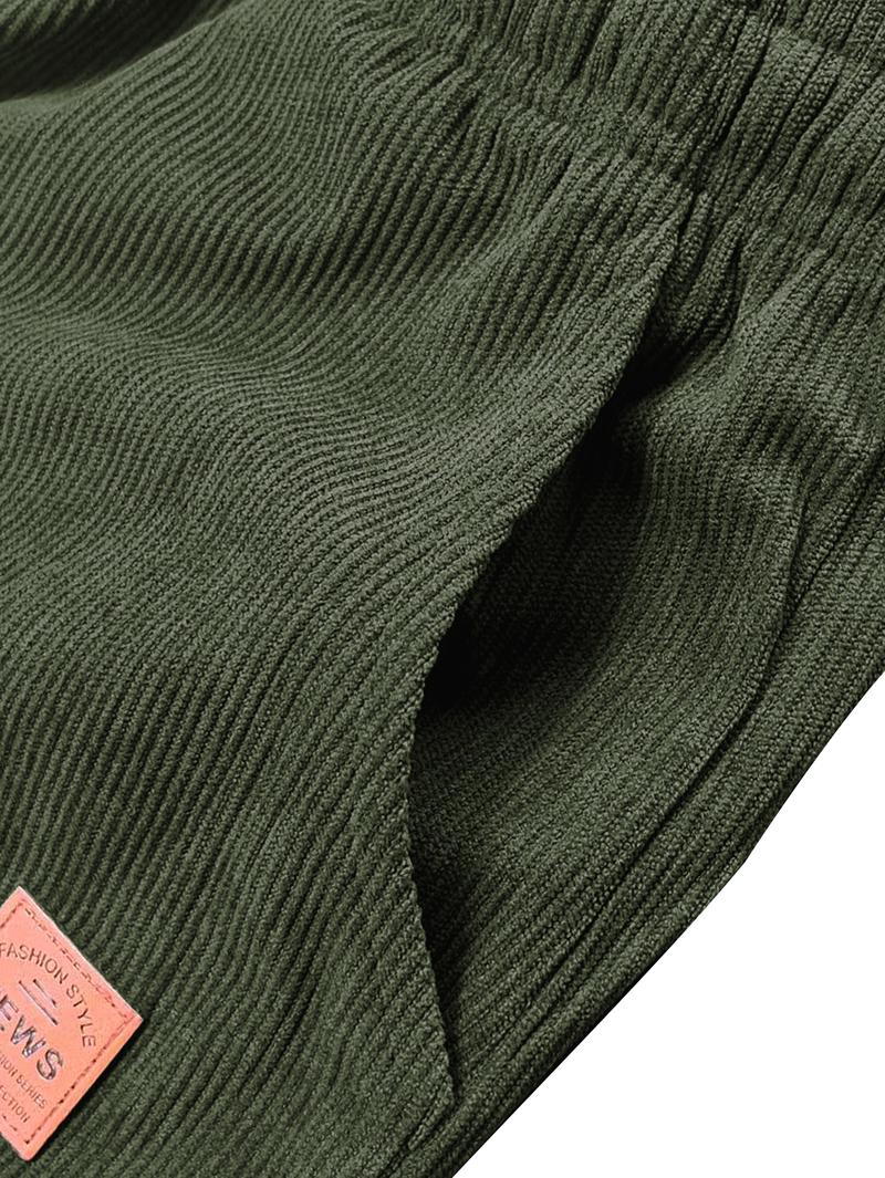 Two men's casual pants featuring a simple and versatile style with drawstring design, adding a casual feel. The pants have delicate small details, making them full of texture. The loose fit provides comfortable and relaxed wear, suitable for everyday outi