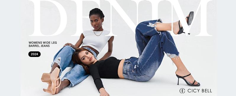 Imily Bela Women's Baggy Wide Leg Jeans Barrel Horseshoe Boyfriend Cropped Raw Hem Denim Pants