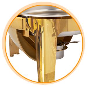 ROVSUN 6 QT Round Chafing Dish Buffet Set, Roll Top NSF Stainless Steel Buffet Warmer Chafers and Buffet Warmers Sets with Thick Frame for Catering Events Parties Weddings Dinners,Gold SpringStatements