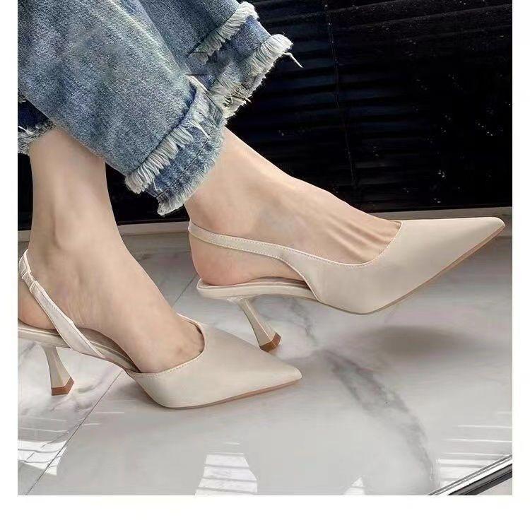 Pointed Toe Stiletto Shoes Unique Design Elegant Closed Toe Sandals Versatile Sandals High Heeled Shoes for Women