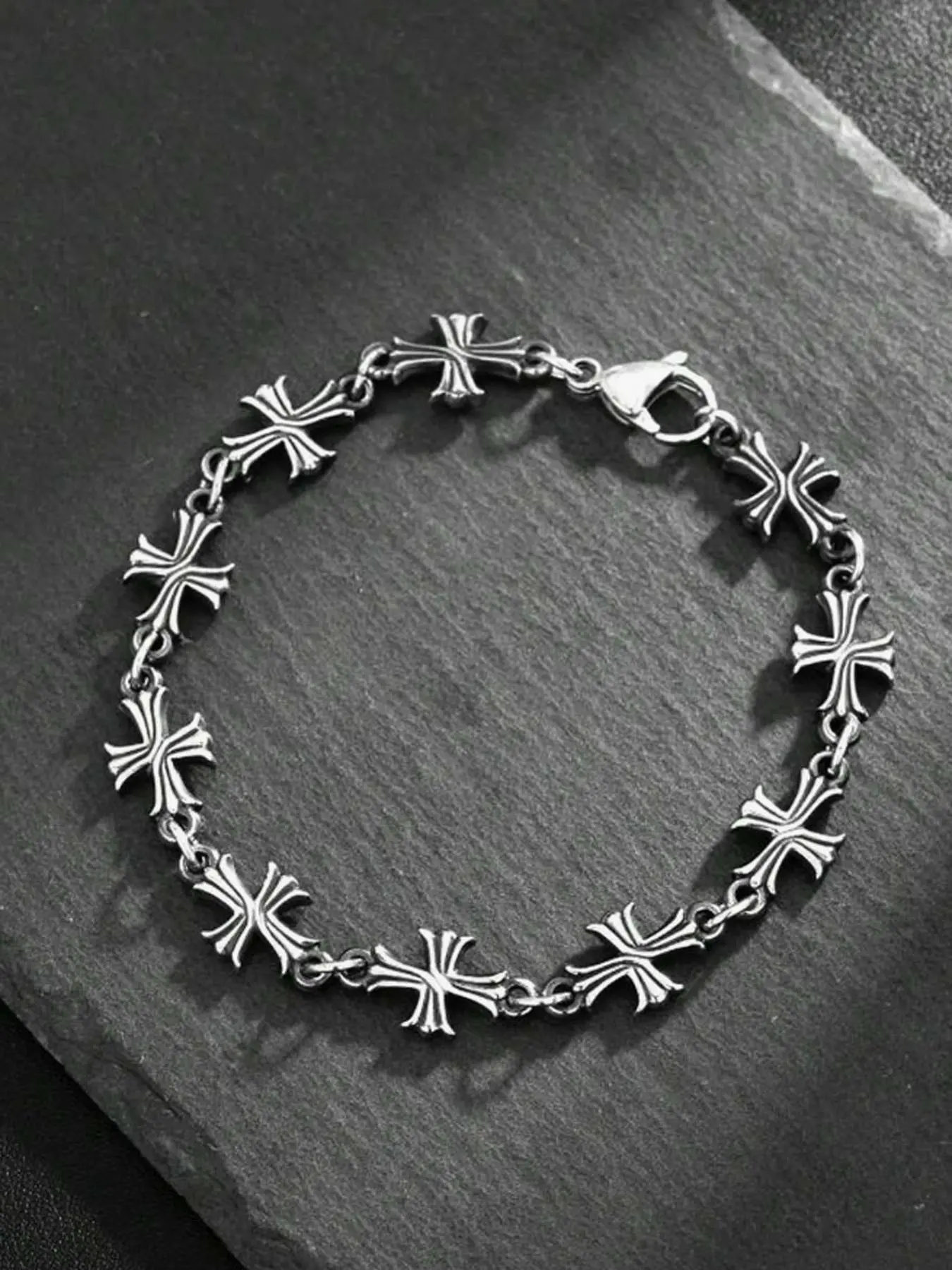 Men's Punk Cross Retro Bracelet, Chain Bracelets, New Fashion High-Quality Daily Wear, Perfect for Birthday and Engagement Gifts