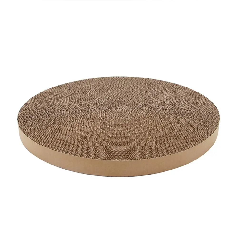 Cat Scratching Board Round – 35cm Durable Corrugated Cardboard Scratcher, Smooth Edges & Anti-Scratch Mesh, Protects Furniture