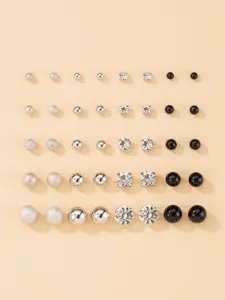 20 Pairs Round Earrings Set, Different Sizes, Beach Party Jewelry, Holiday Gift, Women's Ear Studs Combo, Large Set