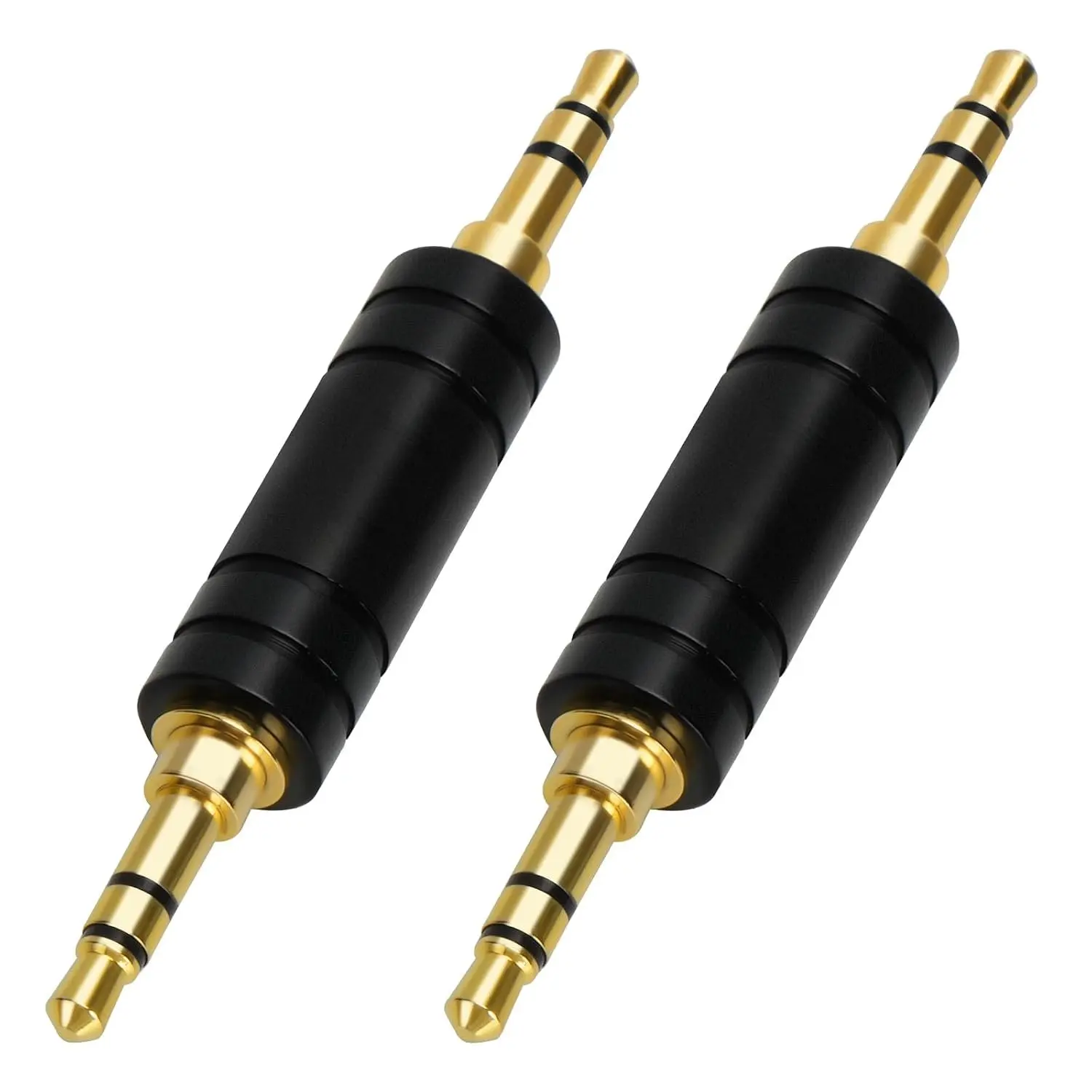 -Plated 3.5mm Audio Adapter 2 Pack - 3-Pole TRS to 3.5mm Jack Coupler for BT Receiver, MP3 Player,  Transmitter, Speakers