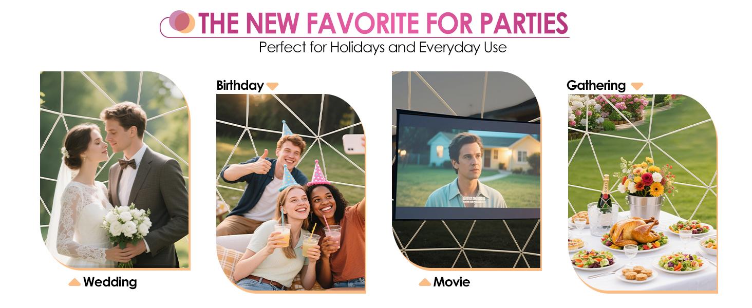 Upgraded 12FT Garden Dome igloo with LED Lights – Camping Shelters with Reinforced PC Cover, 1.5mm Poles & 0.3mm Fabric |   Outdoor globe tent for 6–10 People, Waterproof Windproof for Backyard or Patio