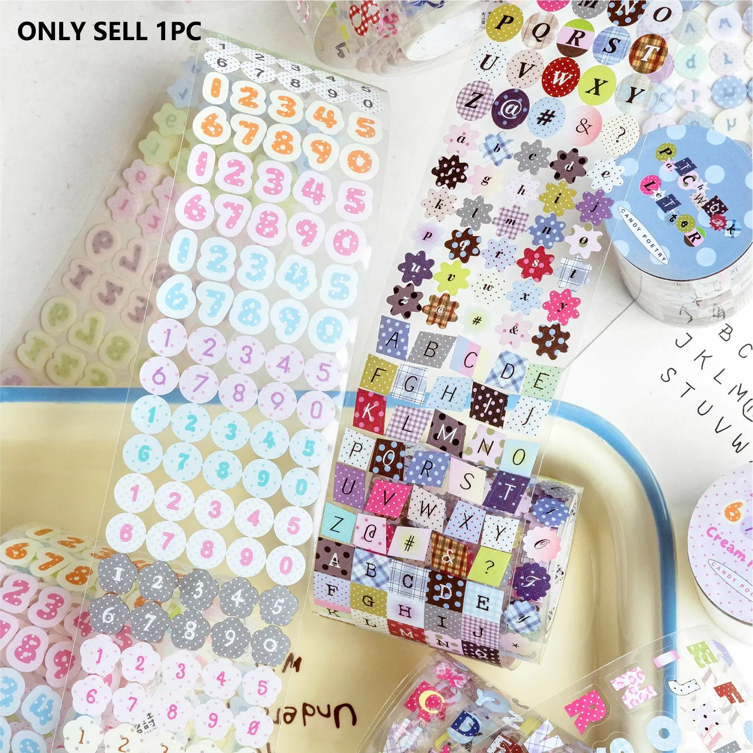 Digital Letter Die-Cut Tape Roll, DIY Handmade Journal Decoration, Album Scrapbook Pet Sticker Tape, Perfect for Crafting Projects