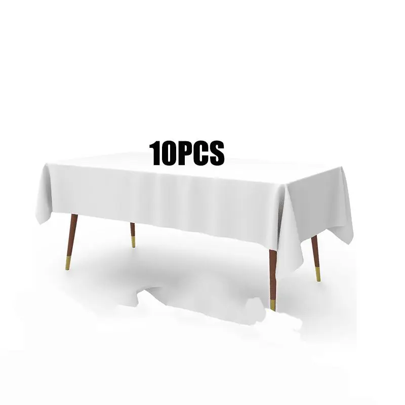 Disposable Tablecloth for Parties, Weddings, Picnics, Rectangular Plastic Cover, Leakproof & Durable Design