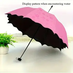 Water-Activated Flowering Folding Umbrella, Rubber Rain & Sun Protection, UV Shield, Thickened Design, Unisex Portable Umbrella