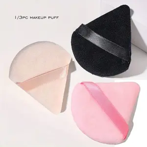 1pcs/3pcs Triangle Powder Puff Setting Powder Makeup Sponge Fan Powder Finger Cushion Powder Puff Beauty Puff Makeup Puffs