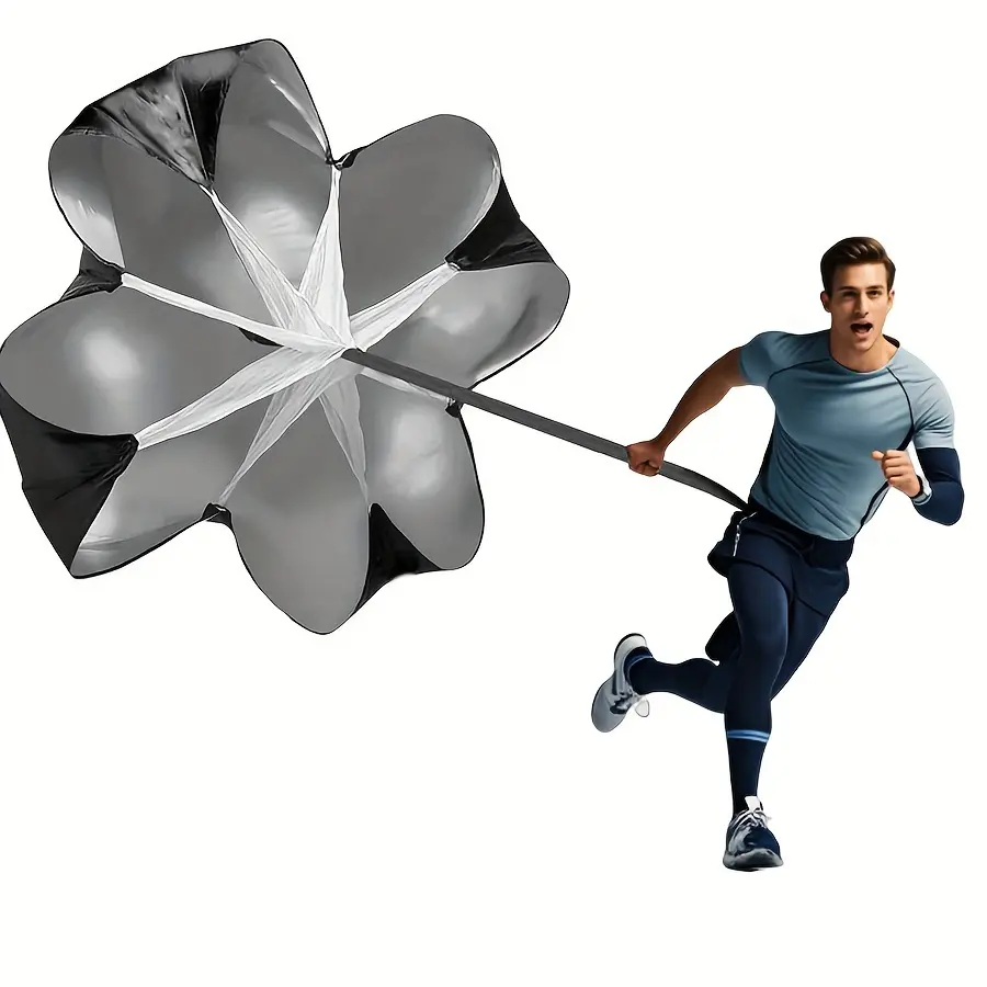 Resistance Parachute for Running, Track & Field and Soccer – Speed Training Equipment, available in black and red