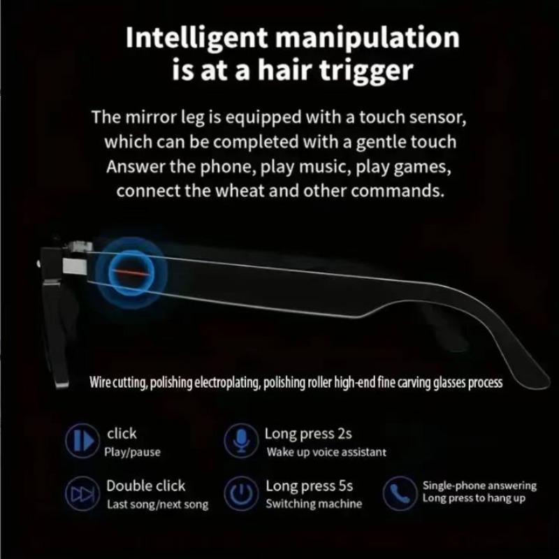 Smart Glasses with Wireless Earbuds for Music and Calls, Creative Bluetooth-compatible Sports Sunglasses, Multifunctional Smart Glasses, Multifunctional Audio Sunglasses, Perfect Sunscreen Gift