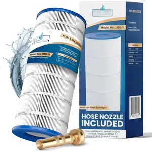 Pool Filter  LQ1501 150 SqF Replaces Pentair  150, CC150, CCRP150, Posi Clear PXCRP150, R173216, PAP150, PP-C4-M, C4-M, Unicel C-9415, FC-0687, Hose Nozzle Included