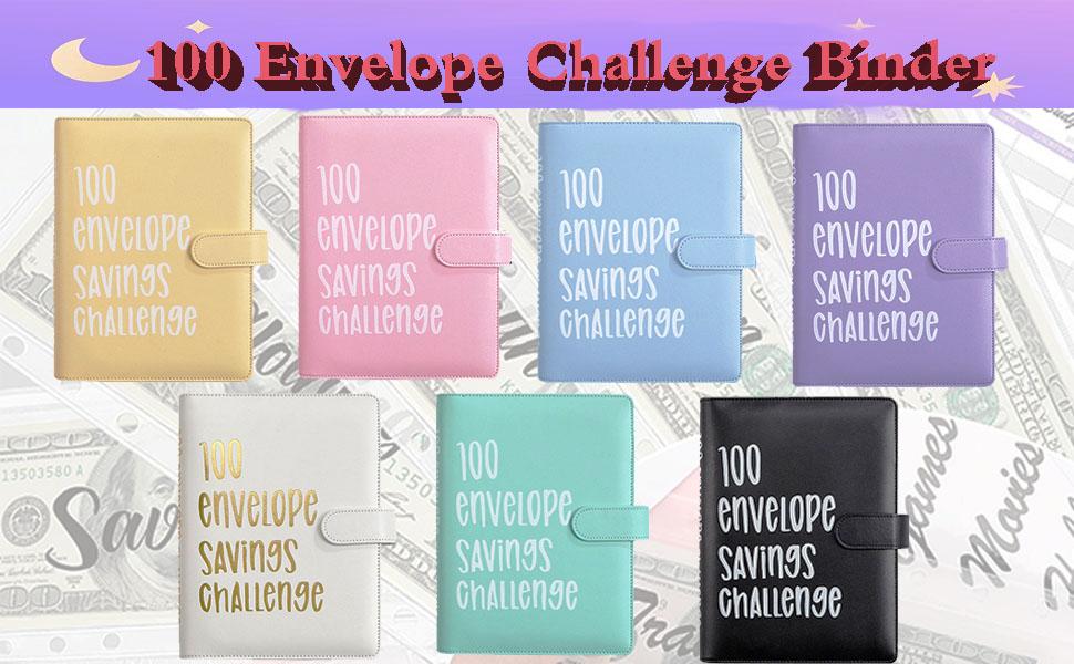 (Join the Challenge) 100 Envelopes Money Saving Challenge Binder, Great Ways to Save Money on Shopping, Savings Challenge Book with Envelopes and Tracker, A5 Budget Binder with Cash Envelopes, Fun and Easy Ways to Save Money, Save $5,050