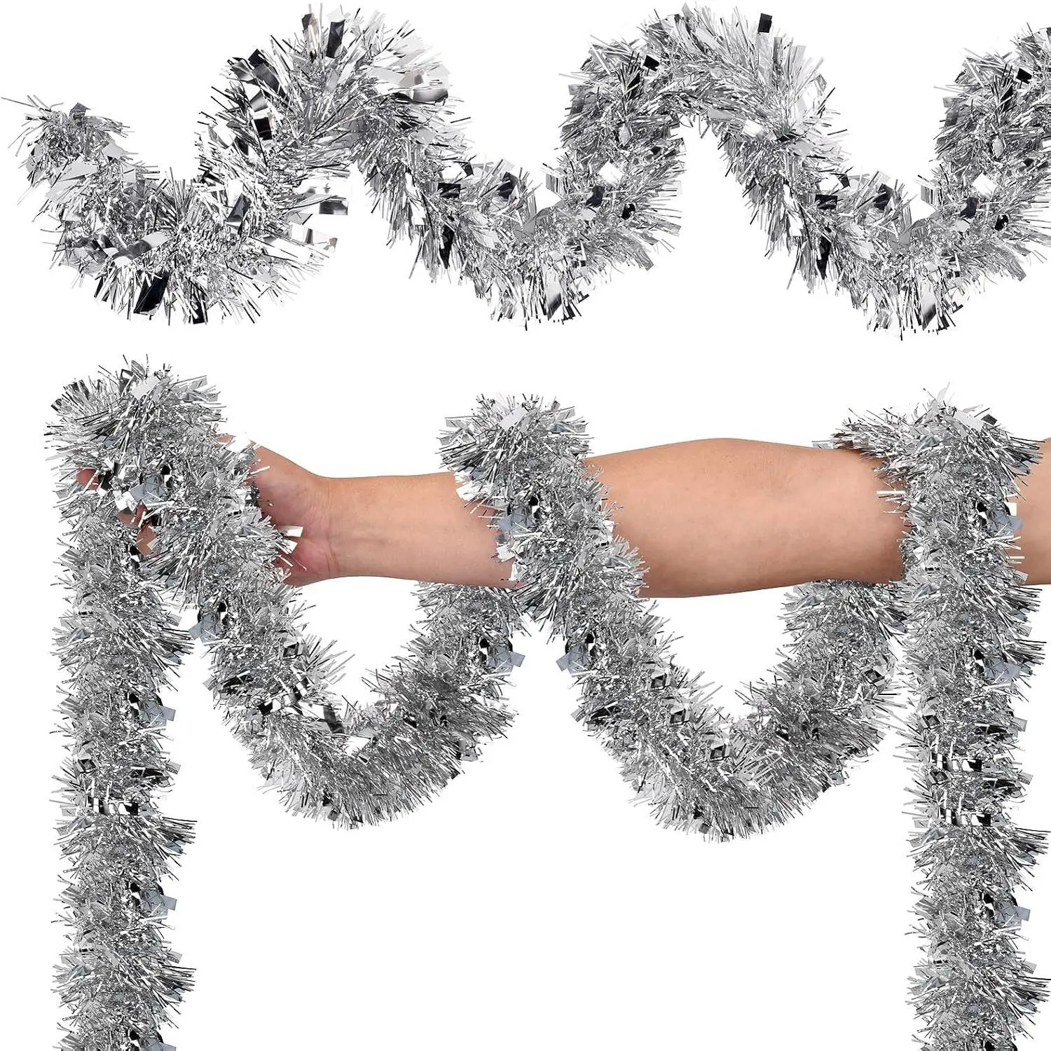 39 FT  Tinsel Garland Metallic Christmas Tree Party Decoration | christmas garland for mantel, staircase, fireplace, , parties and  holiday decor