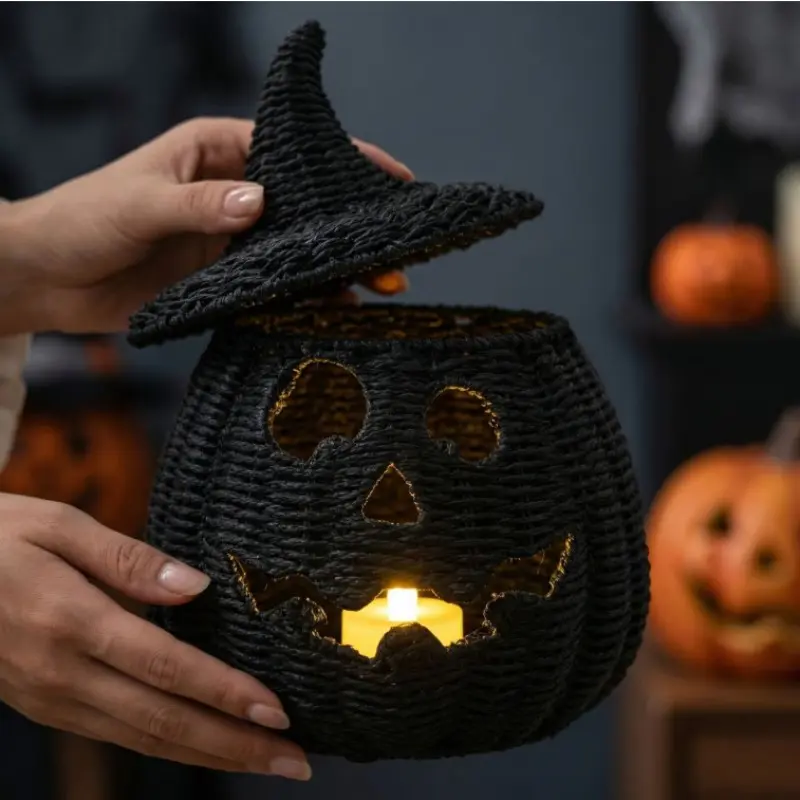 Halloween Pumpkin Lantern, Resin Smiling Pumpkin Decor, Tabletop Decoration, Store Display, Halloween Party Gift, Large Pumpkin Ornament