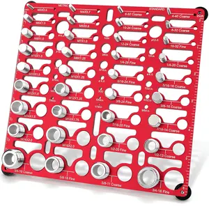 GJANSH 55 Thread Checker - Nut and Bolt Thread Checker Standard and Metric, Bolt Size Finder Bolt and Nut Identifier Gauge with 20 Standard & 16 Metric & 19 Drill Gauges, Bolt Thread Gauge Inch & Metric