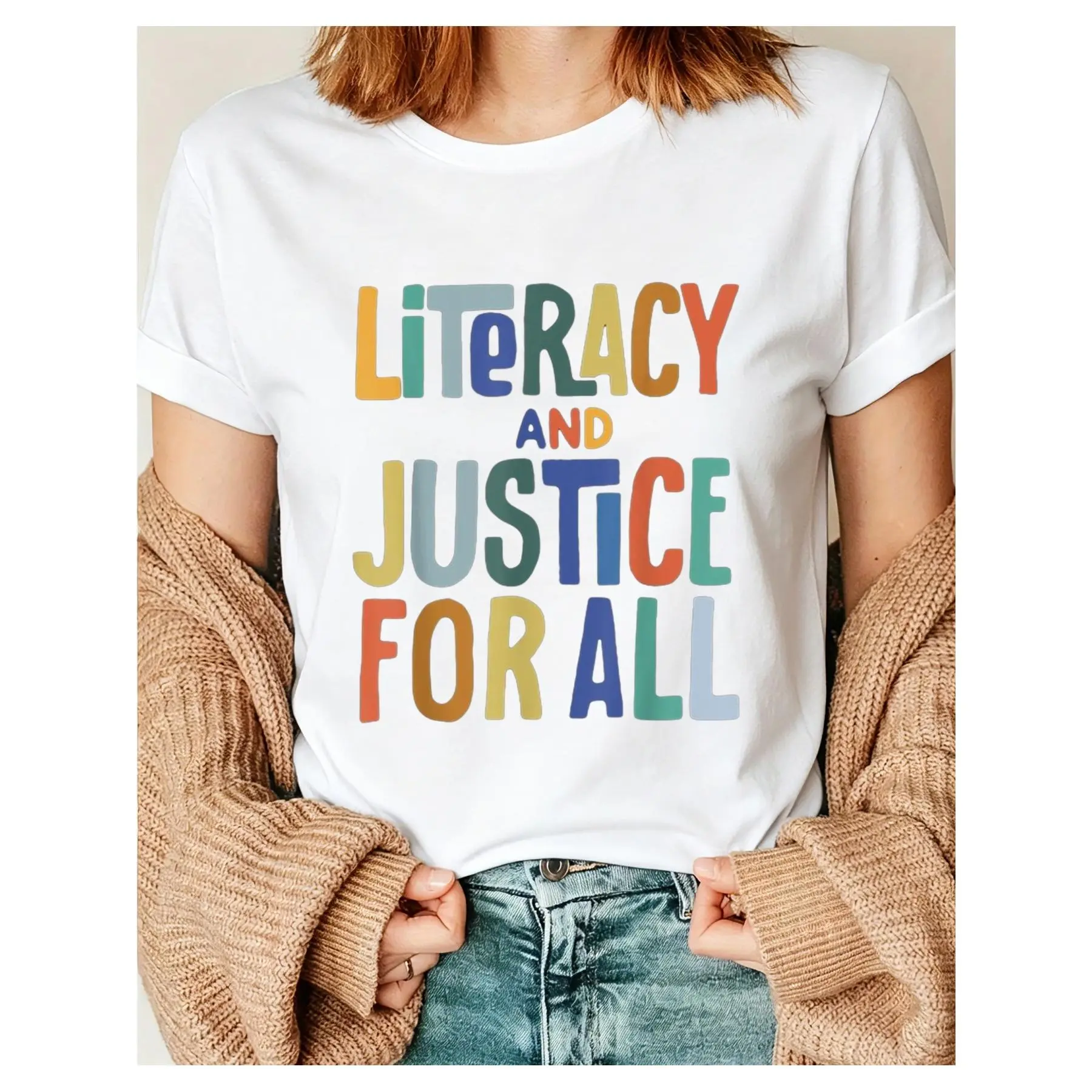 A TShirt Advocating for Literacy And Justice for Everyone Supporting Libraries And Banned Booksi0