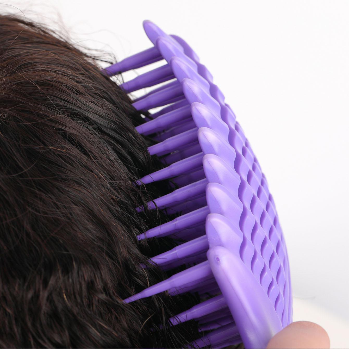 Soft Elastic Bristle Brush, Dry & Wet Use Hair Comb, Easy Detangling & Curl Care, Home Wet Combing, Smooth Curls, Hair Styling Combs