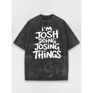 Men's Retro Ripped Washed Crew Neck T-Shirt Casual Fashion Printed Graphic Tees Streetwear Summer Spring Wear for Friends & Family Birthday Gift