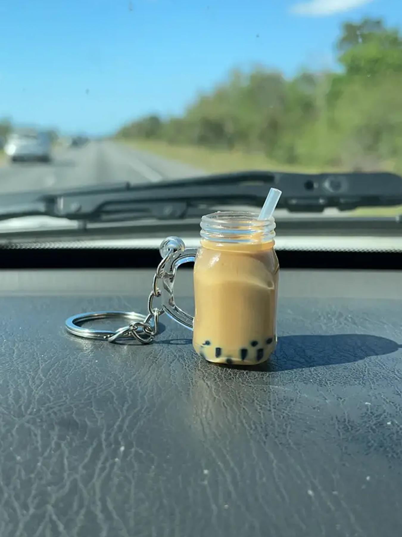 Cute Bubble Tea Bottle Shaped Keychain, Creative Keychain for Car, Key Ring Gift for Best Friend, Mini Bestie Bag Car Key Ring Pendant Ornament, Key Fob, Keychain for bags