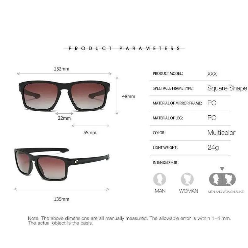 2026   Costa Fashion Vintage Square Sports Sunglasses Men Women Fishing Driving Man Designer Sun Glasses Anti-Glare UV400 Eyewear