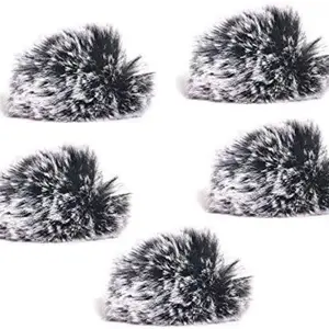 5 Packs Lavalier Microphone Wind Screen Furry Muffs, Mini Furry Mic Cover Noise Reduction Outdoor Furrys Windscreen for Mini MIC
