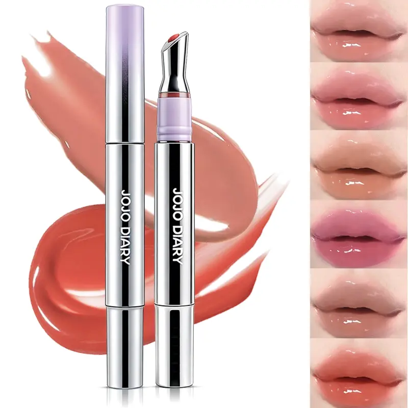 Mirror Lip Glaze with Metal Applicator 6 Shades Watery Non-Greasy Hydrating Lip Gloss Creates Plump Juicy Lips Daily Lip Makeup