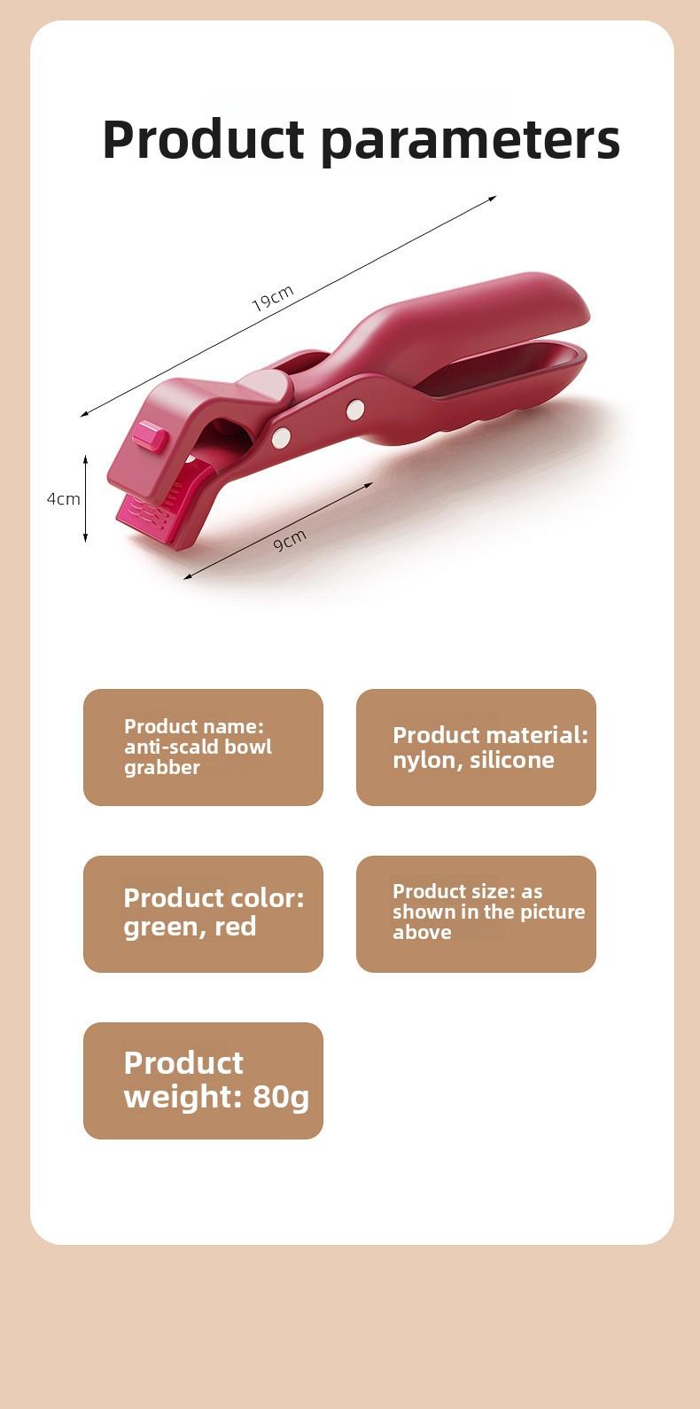 2 Counts Hot Plate Gripper, Multi-Purpose Anti-Scald Tool for Bowls, Plates, Pans, Serving as Holder, Clip,
