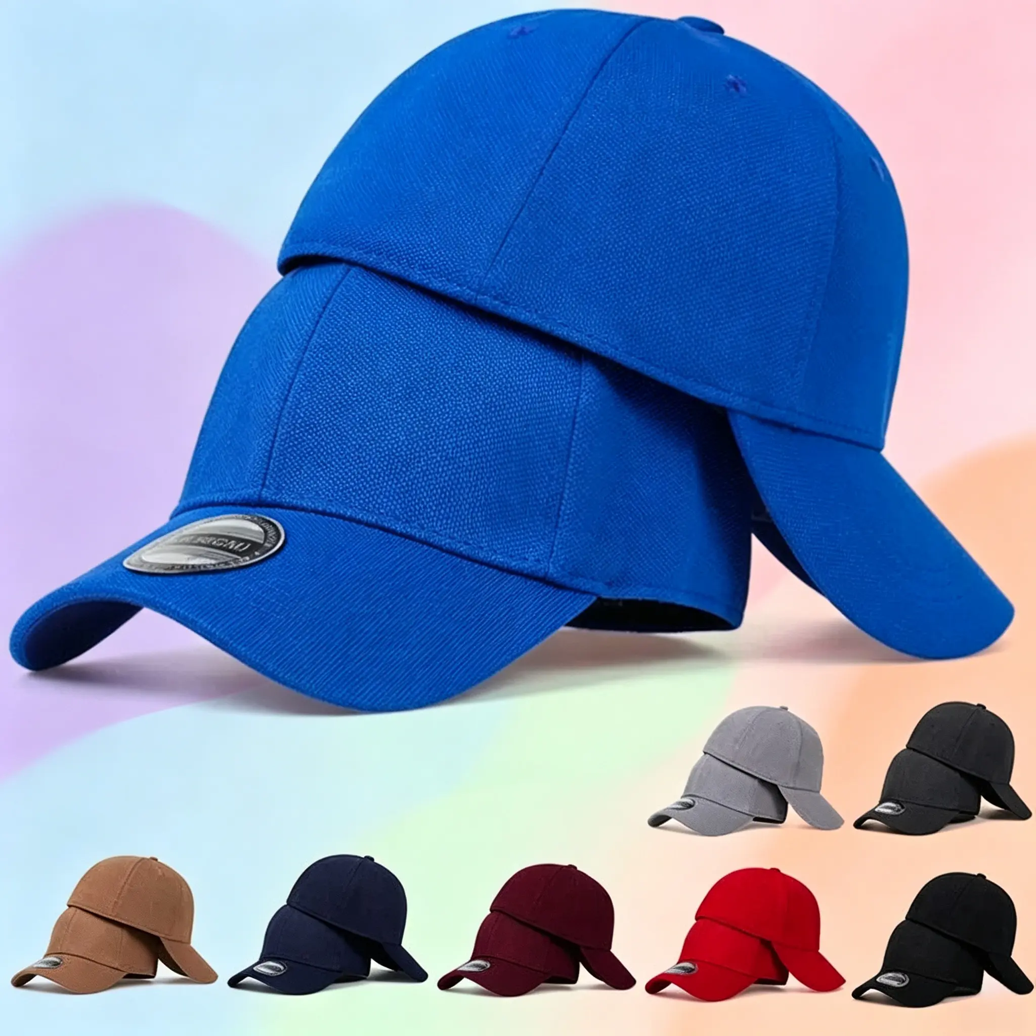 Unisex Solid Color Fitted Cotton Baseball Cap - Closed Back, Breathable, Durable, UV Protection, One Size, Women's Hat for Sports & Casual Wear, Summervibes TikTokshopBacktoschool