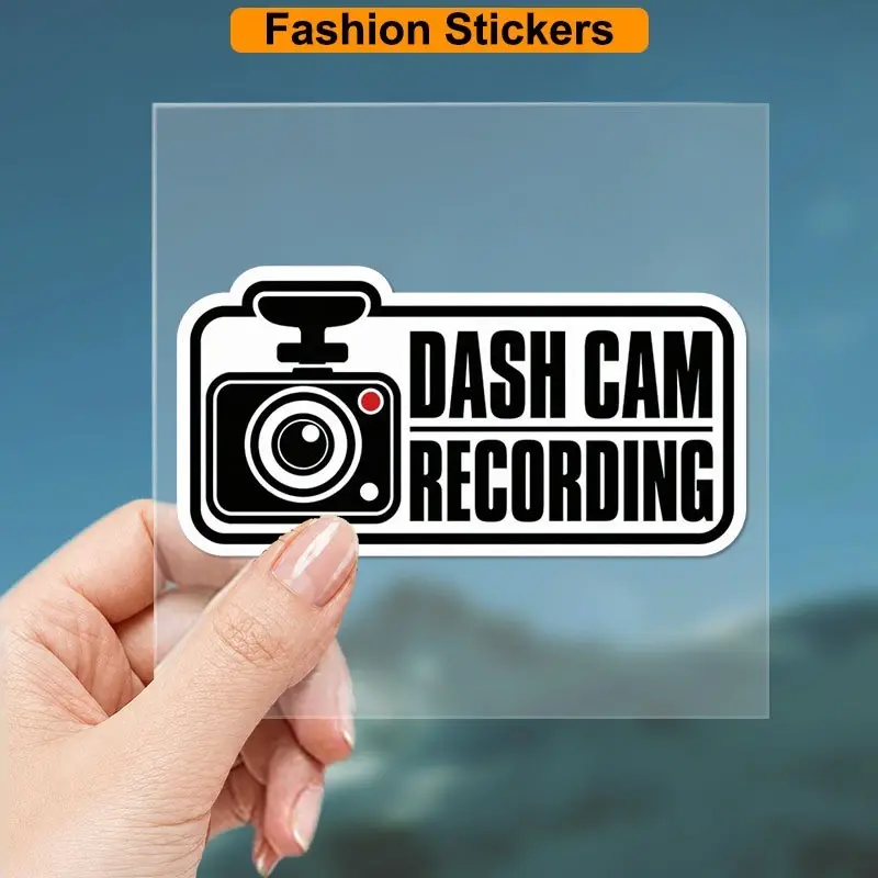 2.7 Inch Dash Cam Sticker, Vehicle Camera Warning Label, Vinyl Decal, Safety Reminder Sticker, Driver Safety Sticker, Laptop Sticker
