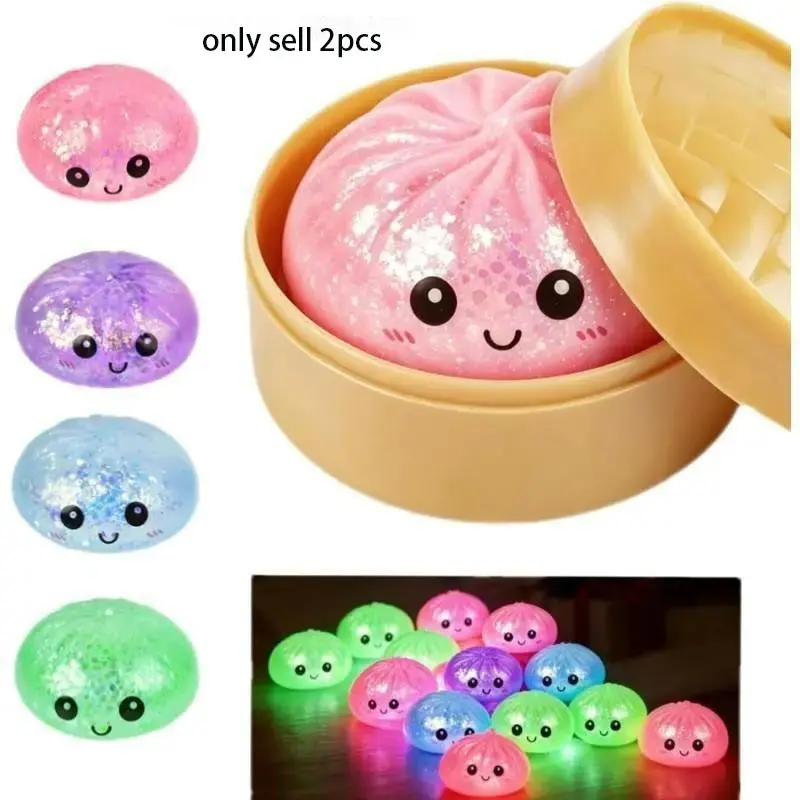 2pcs/4pcs Glow-In-The-Dark Stress Relief Toys, Colorful Compression Balls, Sensory Blind Box, Random Colors, Fun Surprise Gifts