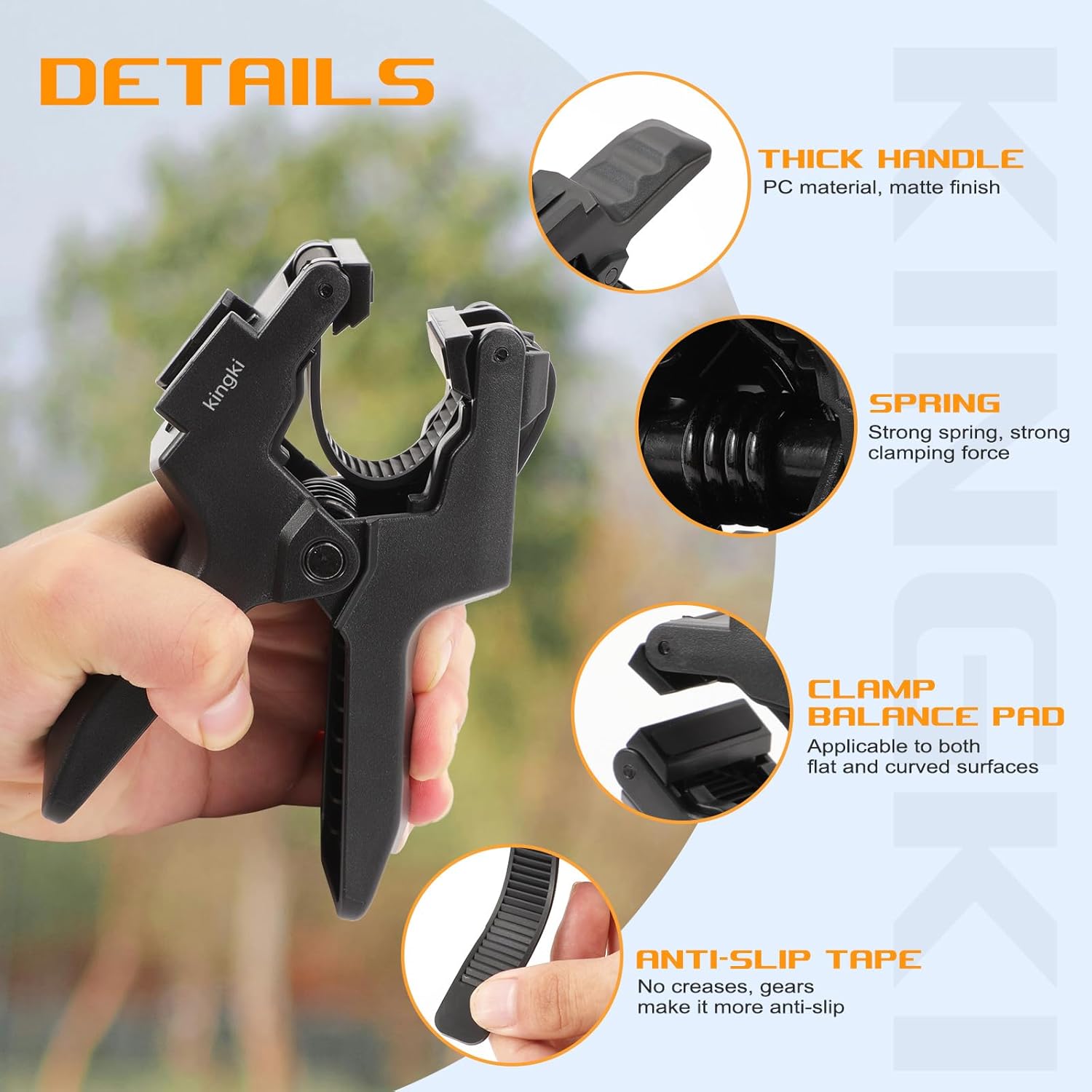 Flexible Shark Clamp Heavy-Duty Mount for Smartphones & Action Cameras, Versatile Gooseneck Grip Stand with Adjustable Base