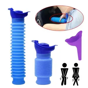 1set Urinal Car Urinal Bucket Outdoor Standing Urine Emergency Travel Portable Reusable Shrinkable Camping Toilet Urine Leak