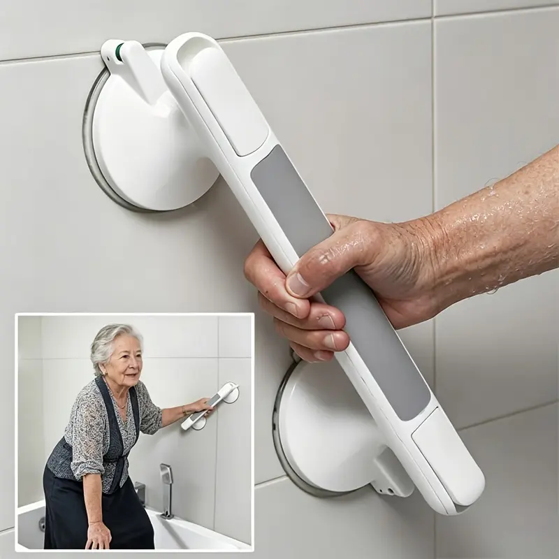 1pc Home Safety Handrails for the Elderly, No Need to Drill Holes, Non-slip Suction Handrails, Reusable Suitable for Tiles, Glass and Hard Plastic Surfaces, Suitable for Bathrooms, Toilets, Living Rooms, Kitchens