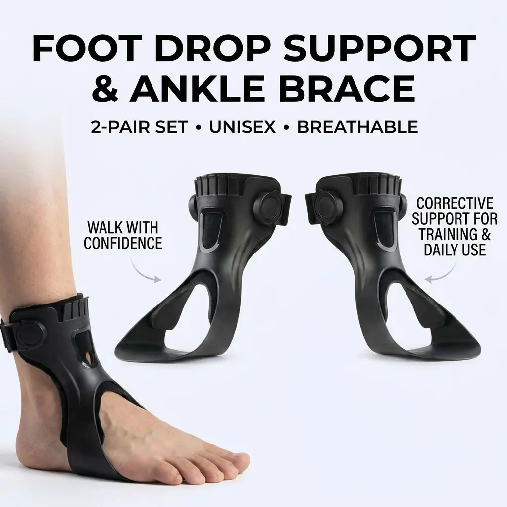 Ankle Support Brace for Foot Drop, Breathable Orthopedic Ankle Brace, Daily Walking Rehabilitation, Unisex Foot Care Aid