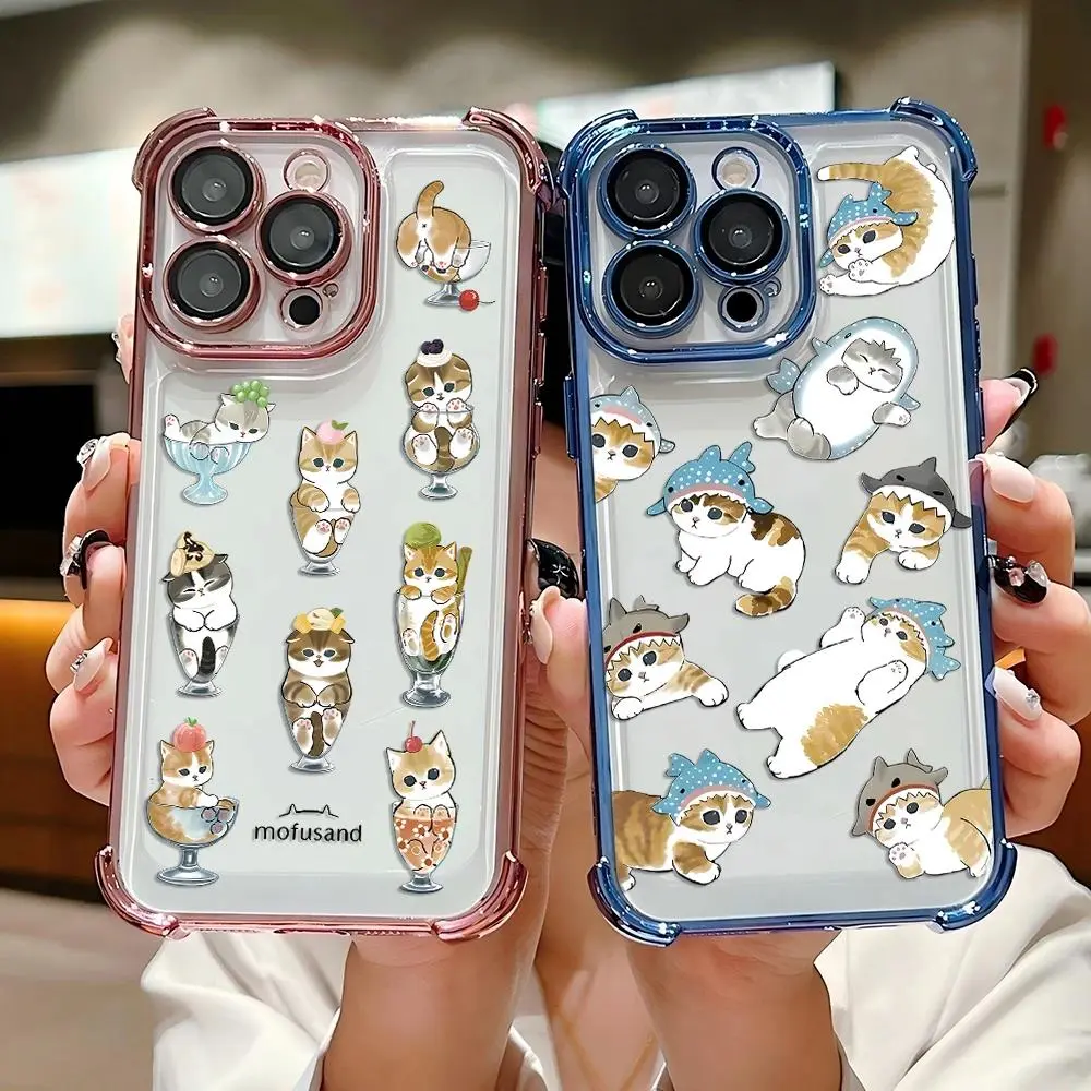 Mofusand Cute Cat Design Perfect Aesthetic Printed Soft TPU Case Anti Drop Full Protection Compatible with iPhone 17 16 15 14 13 12 11 Pro Max 17Air and Samsung S26 S25 S24 S23 S22 S21 FE Plus Ultra