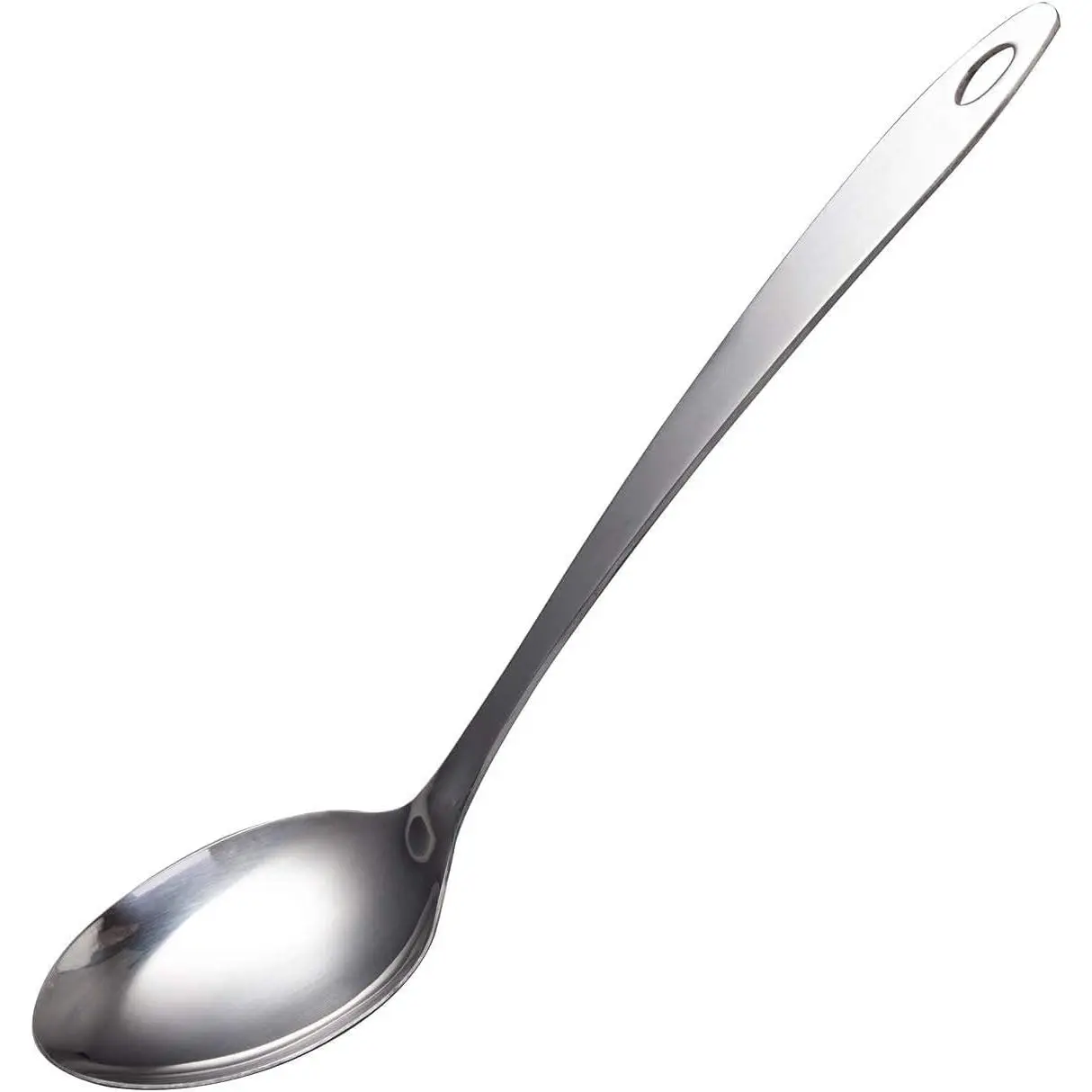 Stainless Steel Serving Spoon 13-Inch Solid Cooking Spoon Metal Kitchen Spoon for Serving, Stews, and Sauces