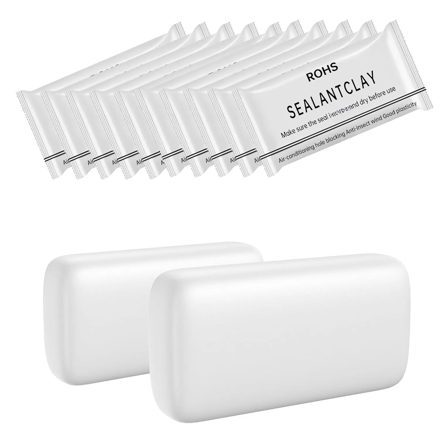 10 Pack White Seal Putty,  Duct Sealant Clay, Moldable Repair Sealing Mastic for Drain, Wall & AC Pipe Holes Repair, Air & Water Leak Prevention,Duct Seal,Plumbers Putty,Easy to Use
