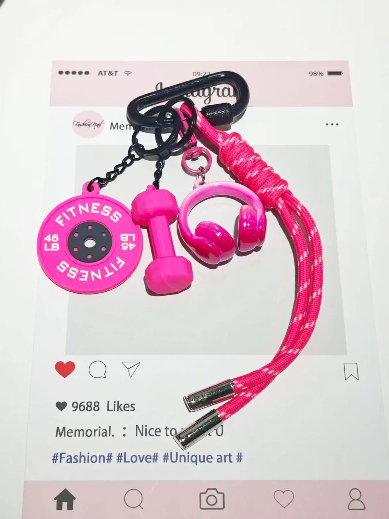 Aesthetic Sporty Mini Fitness Gym Combo Bag Charm, Backpack Accessory, Backpack Charms, Gift for Gym Girls & Fitness Lovers, All Seasons