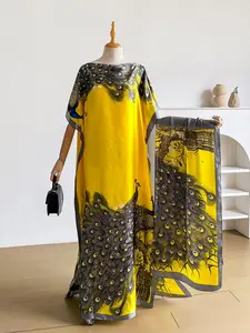 Elegant Animal Print Robe Set, Women's Beach Cover-Up with Sun Protection, Long Dress + Headscarf, Stylish Summer