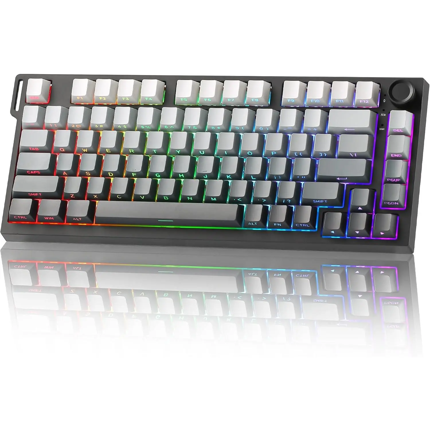 RT75 PRO  Gaming Keyboard,Hall Effect Mechanical Rapid Trigger  Keyboard /USB-C/2.4G 8KHz Polling Rate,RGB Backlit,TGL/SOCD/DKS/MT (Gradient Black, Red )