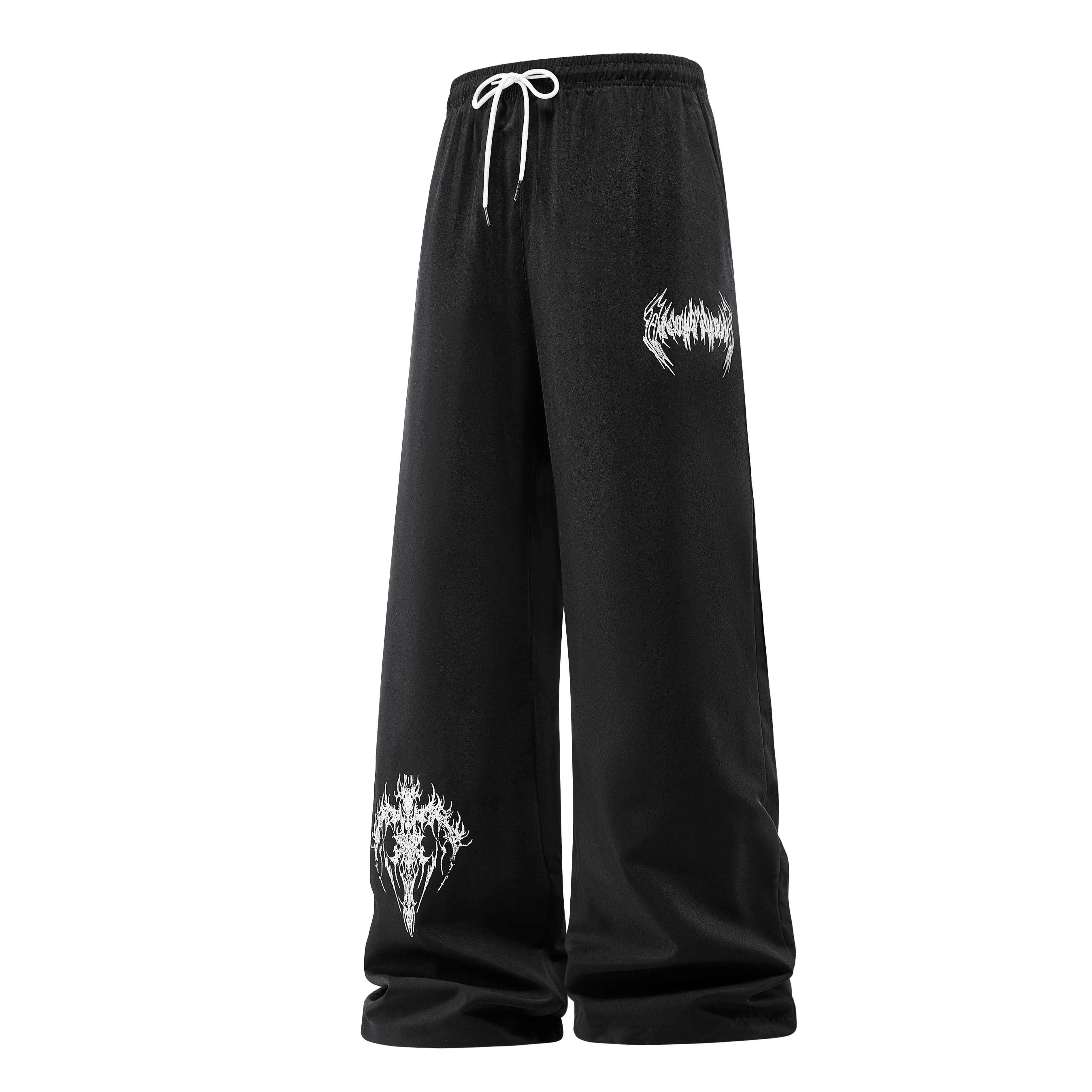 Men's Baggy Sweatpants Wide Leg Track  Drawstring Casual Trousers Gothic Grunge Graphic Print Y2K Streetwear Hip Hop Joggers Relaxed Fit Lounge  Punk Skate Clothing Trendy Menswear Slouchy Sweatpants Daily Outfit Style beach everyday street pant
