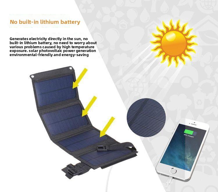 Portable Solar Power  Foldable Monocrystalline Solar Charger with Stabilizer Outdoor Emergency Power Supply for Camping Travel Phone Fast Charging