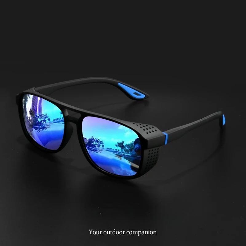 Polarized Sports Sunglasses, UV400 Windproof Wraparound Cycling Running Eyewear, Lightweight Outdoor Driving Shades with Flexible Spring Hinges for Men Women