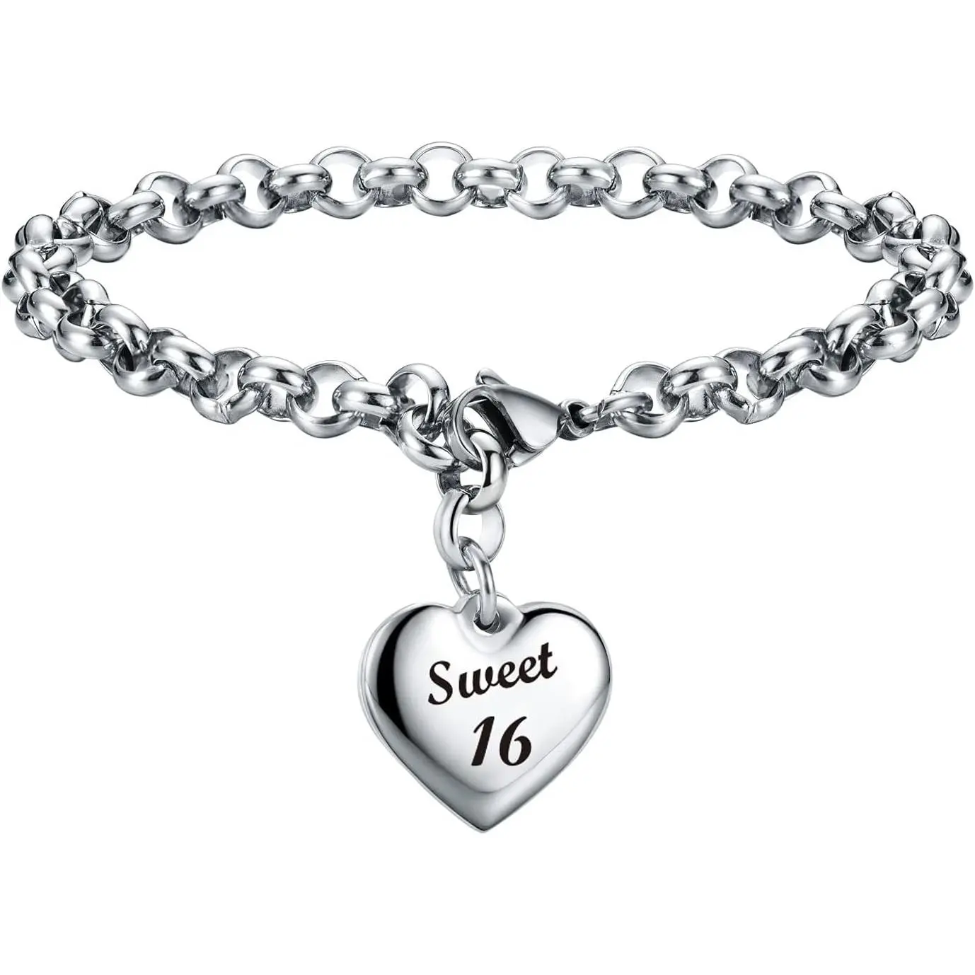 Happy Birthday Heart Charm Bracelet Gifts for Women Teen Girls 11th 12th 13th 14th 15th 16th 17th 18th 19th 20th 21st 25th 30th(Gift)