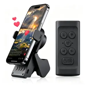 Upgrade Wireless Remote Control, Supports Video Scroll and Page Turn, Selfie Shutter, Includes Smartphone Stand, Compatible with iOS/android/kindle Apps