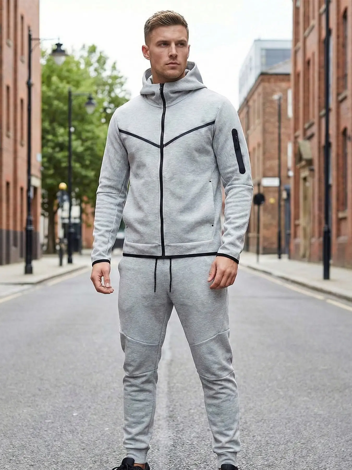 2026 New Cross-Border Hooded Sweatshirt Set, Daily Sports Casual, Men's Long Pants Ensemble, Trendy and Comfortable, Casual Sporty Set