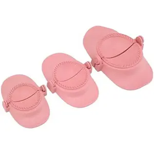 3Pcs Pink Wheat Straw Dumpling Maker Large Medium Small Crimped Dumpling Press Mold Household Quick Wonton Making Tool