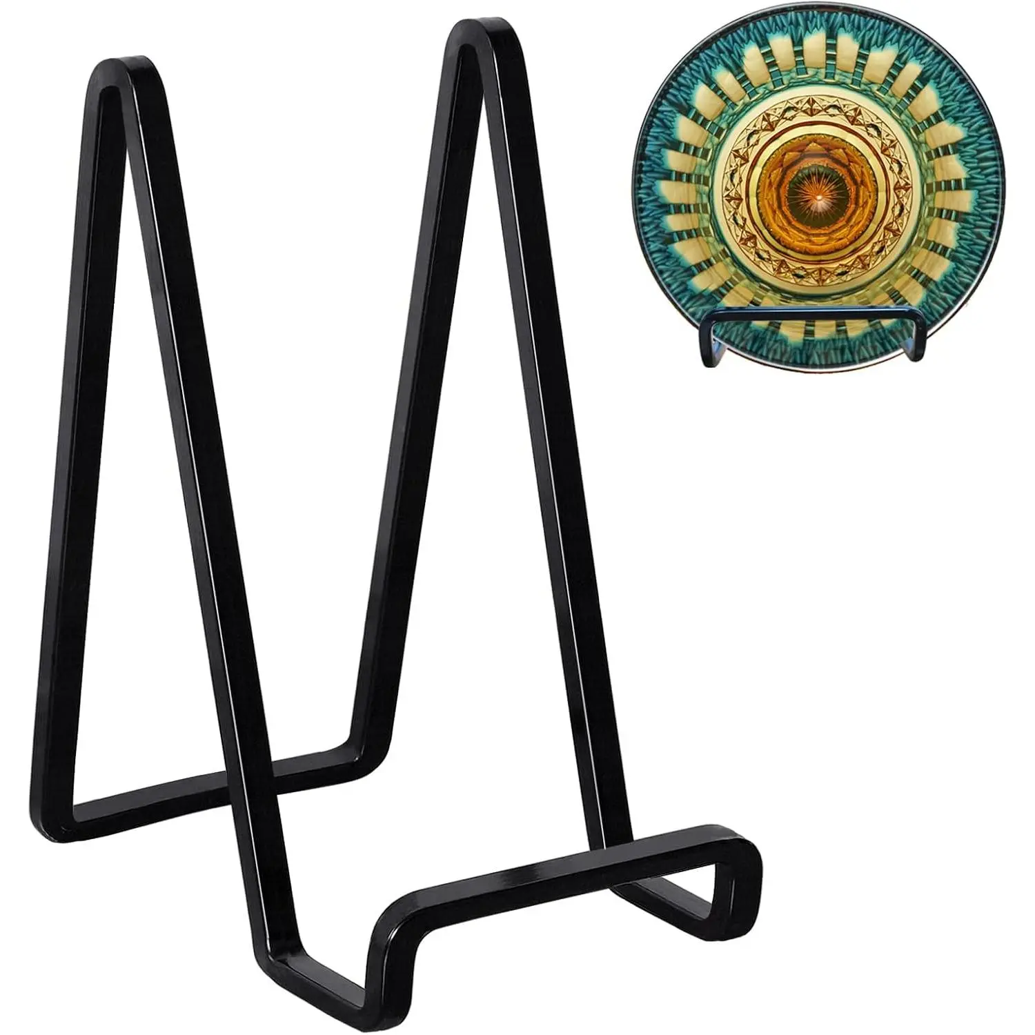 3 Pack 6 inch Metal Plate Stands for Display, Plate Holder Pictures Frame Easel Display Stand, Tabletop Picture Stand, Iron Easels for Display Photo Frames, Plates, Vinyl Record,Book, Plaque, Sign